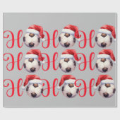 Ho Ho Ho Weihnachtsfußball Geschenkpapier (Flach)