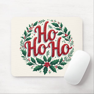 Ho Ho Ho Weihnachtsgirlande Typografie Design Mousepad