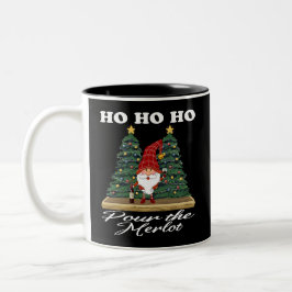 Ho Ho Ho Weihnachtsgnome Pour the Merlot Zweifarbige Tasse