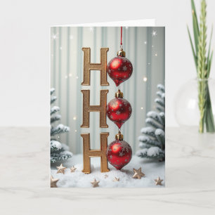 Ho Ho Ho Weihnachtsgrußkarte Karte