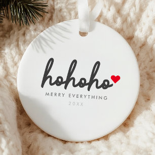 Ho Ho Ho Weihnachtsherz Modern Minimalistisch Keramik Ornament