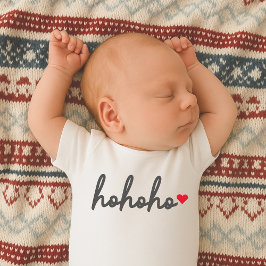 Ho Ho Ho | Weihnachtsherz Modernes Minimalistisch Baby Strampler
