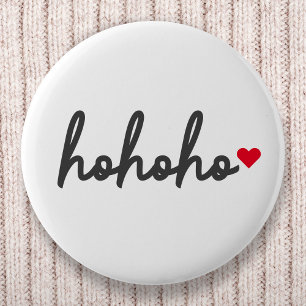 Ho Ho Ho   Weihnachtsherz Modernes Minimalistisch Button