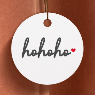 Ho Ho Ho Weihnachtsherz Modernes Minimalistisch Geschenkanhänger