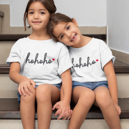 Ho Ho Ho | Weihnachtsherz Modernes Minimalistisch Kleinkind T-shirt
