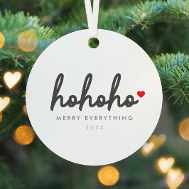 Ho Ho Ho | Weihnachtsherz Modernes Minimalistisch Ornament Aus Metall