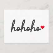 Ho Ho Ho | Weihnachtsherz Modernes Minimalistisch Postkarte (Vorderseite)