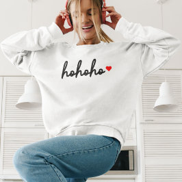 Ho Ho Ho | Weihnachtsherz Modernes Minimalistisch Sweatshirt