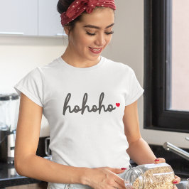 Ho Ho Ho | Weihnachtsherz Modernes Minimalistisch T-Shirt