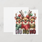Ho Ho Ho Weihnachtskarte Feiertagskarte (Vorne/Hinten)