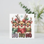Ho Ho Ho Weihnachtskarte Feiertagskarte (Stehend Vorderseite)