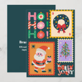 Ho Ho Ho Weihnachtskarte Feiertagskarte (Vorne/Hinten)