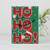Ho Ho Ho Weihnachtskarte Feiertagskarte (Stehend Vorderseite)