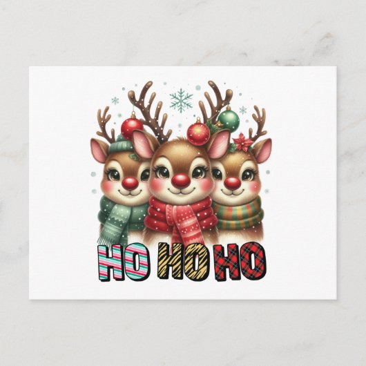 Ho Ho Ho Weihnachtskarte Postkarte (Vorderseite)