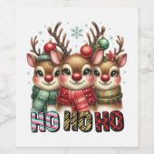 Ho Ho Ho Weihnachtskarte Weinetikett (Einzelnes Label)