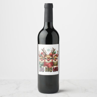 Ho Ho Ho Weihnachtskarte Weinetikett