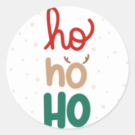 Ho Ho Ho Weihnachtskleber Runder Aufkleber