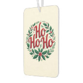 Ho Ho Ho Weihnachtskranz-Typografie-Design Autolufterfrischer (Links)