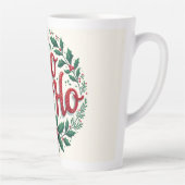 Ho Ho Ho Weihnachtskranz-Typografie-Design Milchtasse (Rechts)