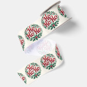 Ho Ho Ho Weihnachtskranz-Typografie-Design Satinband (Rückseite)
