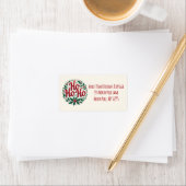 Ho Ho Ho Weihnachtskränze-Typografie-Design Adressaufkleber (Insitu)