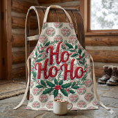 Ho Ho Ho Weihnachtskränze Typografie Design Schürze