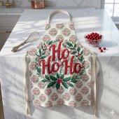 Ho Ho Ho Weihnachtskränze Typografie Design Schürze