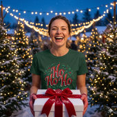 Ho Ho Ho Weihnachtskränze-Typografie-Design T-Shirt