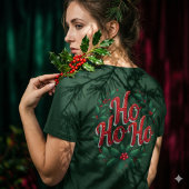 Ho Ho Ho Weihnachtskränze-Typografie-Design T-Shirt