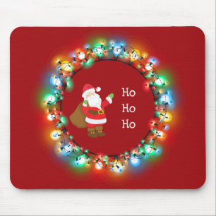 Ho Ho Ho Weihnachtsmann in Weihnachtslicht Custom Mousepad