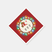 Ho Ho Ho Weihnachtsmann mit Weihnachtsbeleuchtung