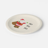 Ho Ho Ho Weihnachtsmann Pappteller (Schrägansicht)
