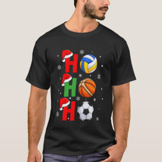 Ho Ho Ho Weihnachtsmann Weihnachten Sport Basketba T-Shirt