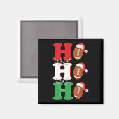 Ho Ho Ho Weihnachtsmannmütze American Football Spa Magnet (Vorderseite/Rückseite)