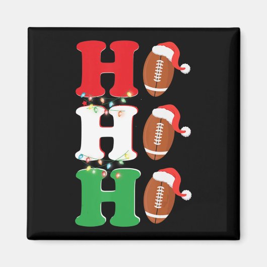 Ho Ho Ho Weihnachtsmannmütze American Football Spa Magnet (Vorne)