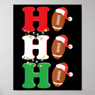 Ho Ho Ho Weihnachtsmannmütze American Football Spa Poster