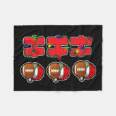 Ho Ho Ho Weihnachtsmannmütze Fußball Ball Weihnach Fleecedecke (Vorderseite (Horizontal))