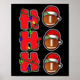 Ho Ho Ho Weihnachtsmannmütze Fußball Ball Weihnach Poster