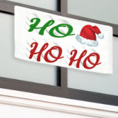 Ho Ho Ho Weihnachtsmannmütze Weihnachtsgrün Banner (Äußeres Gebäude)