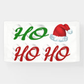 Ho Ho Ho Weihnachtsmannmütze Weihnachtsgrün Banner (Horizontal)