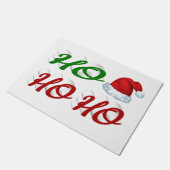 Ho Ho Ho Weihnachtsmannmütze Weihnachtsgrün Fußmatte (Schrägansicht)