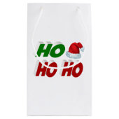 Ho Ho Ho Weihnachtsmannmütze Weihnachtsgrün Kleine Geschenktüte (Rückseite)