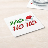 Ho Ho Ho Weihnachtsmannmütze Weihnachtsgrün Rechteckiger Pappuntersetzer (angewinkelt)