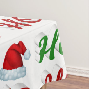 Ho Ho Ho Weihnachtsmannmütze Weihnachtsgrün Tischdecke