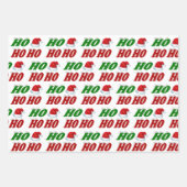 Ho Ho Ho Weihnachtsmannmütze Weihnachtsgrün Typogr Geschenkpapier Set (Vorderseite 3)