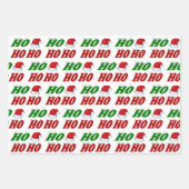 Ho Ho Ho Weihnachtsmannmütze Weihnachtsgrün Typogr Geschenkpapier Set (Vorderseite)
