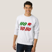 Ho Ho Ho Weihnachtsmannmütze Weihnachtsgrün Typogr Sweatshirt (Vorne ganz)