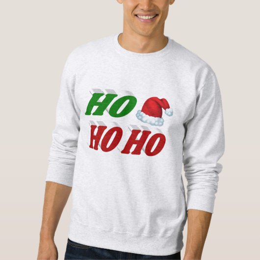 Ho Ho Ho Weihnachtsmannmütze Weihnachtsgrün Typogr Sweatshirt (Vorderseite)
