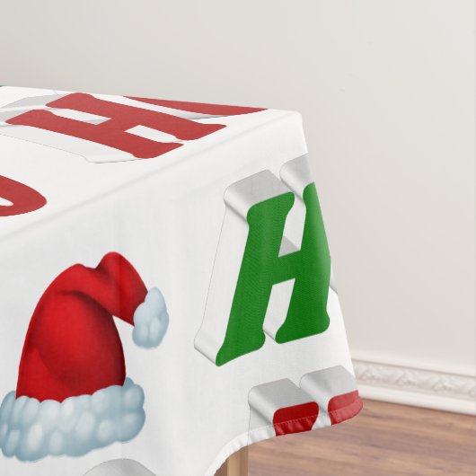 Ho Ho Ho Weihnachtsmannmütze Weihnachtsgrün Typogr Tischdecke (Beispiel)