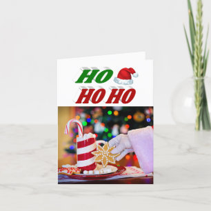 Ho Ho Ho Weihnachtsmannmütze Weihnachtstypografie  Feiertagskarte